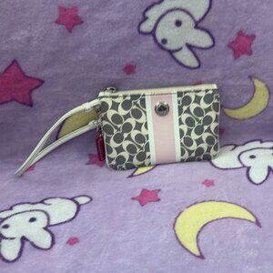 Coach grey c wristlet